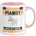 Pianist Tasse Geschenk für Pianist Geburtstag Lustiger Spruch Kaffee-Becher Was Ist Deine Superkraft Rosa Trendation