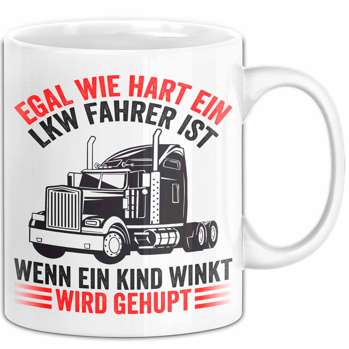 Lkw Fahrer Tasse Geschenk Harte Truckfahrer Trucker Geschenkidee Lustig Weiß Trendation