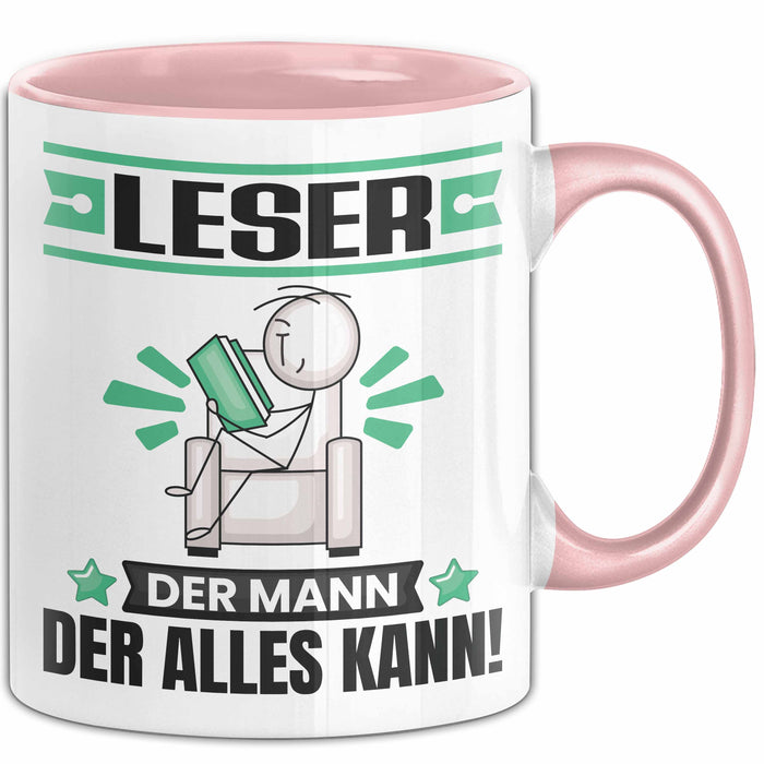 Leser Tasse Geschenk für Leser Der Mann Der Alles Kann Geschenkidee zum Geburtstag Rosa Trendation