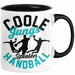 Handball-Spieler Geschenk Tasse Geschenkidee Handball-Spieler Jungs Kaffee-Becher Coole Jungs Spielen Handball Schwarz Trendation