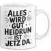 Heidrun Tasse Geschenk Alles Ist Gut Heidrun Ist Jetz Da Geschenkidee Becher mit Name Weiß Trendation