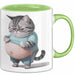 Dicke Fette Katze Kätzchen Besitzer Tasse Becher Geschenk Lustige Geschenkidee Spruch Grün Trendation