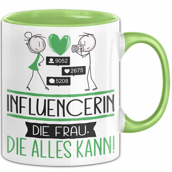 Influencerin Geschenk Tasse Becher Die Frau Die Allen Kann Geschenkidee für eine Influencerin Lustig Grün Trendation