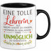 Unterricht Lehrer Wertschätzung Tasse Geschenk Lustige Geschenkidee Spruch Eine Tolle Lehrerin Ist Nicht Leicht Zu Finden Trendation