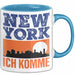 New York Tasse Geschenk Horizont Ich Komme Spruch Geschenkidee Blau Trendation