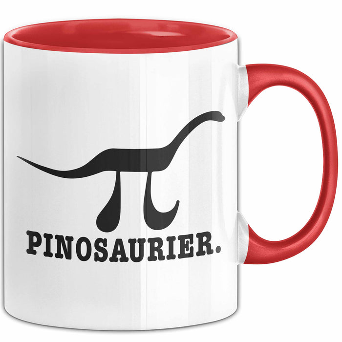 Pinosaurier Pi + Dinosaurier Tasse Geschenk Lustiger Mathe Becher Rot Trendation