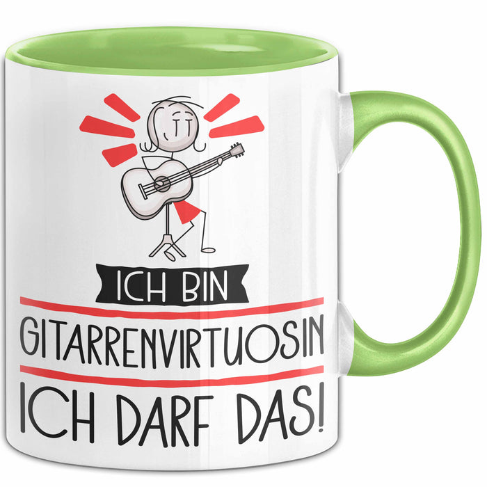 Geschenk für Gitarrenvirtuosin Tasse Lustige Geschenkidee Geburtstag Ich Bin Gitarrenvirtuosin Ich Darf Das Grün Trendation