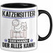 Katzensitter Tasse Geschenk für Katzensitter Der Mann Der Alles Kann Geschenkidee zum Geburtstag Schwarz Trendation