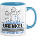 Urenkel Geschenk Tasse Ich Bin Urenkel Aber Sag Doch Einfach Superheld Lustige Geschenkdiee für Urenkel Kaffee-Becher Blau Trendation