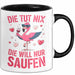Flamingo Trinkend Tasse Geschenk Lustige Geschenkidee Spruch Die Tut Nix Die Will Nur Saufen Schwarz Trendation