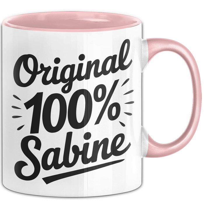 Sabine Tasse Geschenk Original 100% Sabine Geschenkidee Geburtstag Rosa Trendation