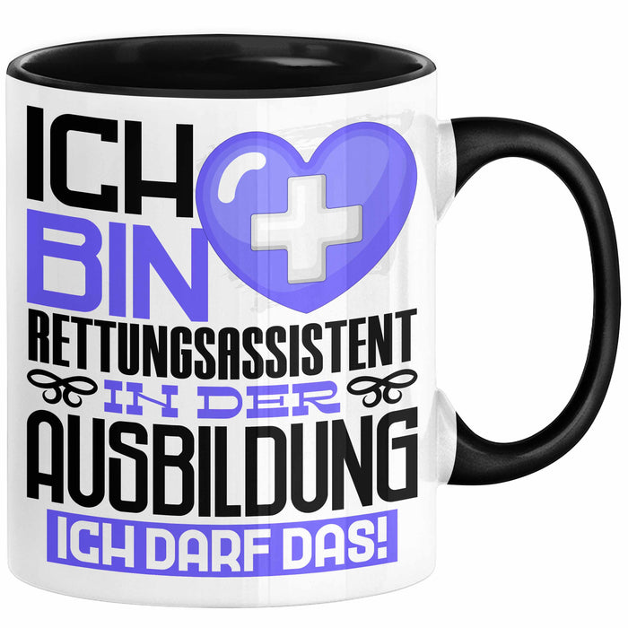Rettungsassistent Ausbildung Tasse Geschenk Ich Bin Rettungsassistent In Der Ausbildung Ich Darf Das Geschenkidee Spruch Schwarz Trendation