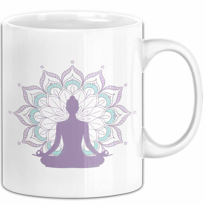 Yoga Liebhaber Tasse Geschenkidee für Zen Posen Suchende Weiß Trendation