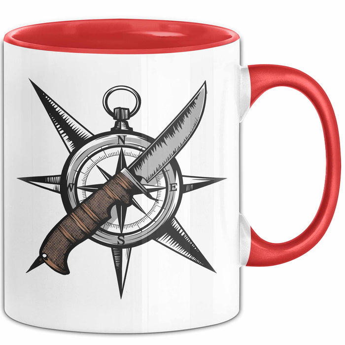 Survivalist Tasse Geschenkidee für Prepper und Outdoor Fans Rot Trendation