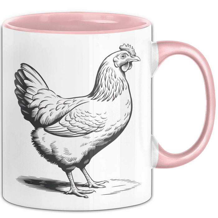Huhn Tier Bauer Tasse Becher Geschenk Lustige Geschenkidee Spruch Rosa Trendation