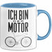Radfahrer Fahrrad Tasse Geschenk Lustige Geschenkidee Spruch Ich Bin der Motor Blau Trendation