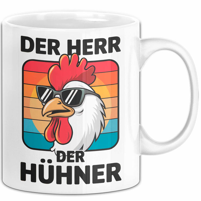 Huhn Tier Bauer Tasse Becher Geschenk Lustige Geschenkidee Spruch Der Herr Der Hühner Weiß Trendation