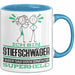 Stiefschwäger Geschenk Tasse Ich Bin Stiefschwäger Aber Sag Doch Einfach Superheld Lustige Geschenkdiee für Stiefschwäger Kaffee-Becher Blau Trendation