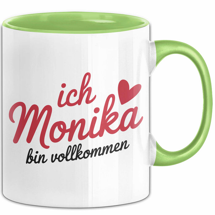 Monika Tasse Geschenk Ich Bin Vollkommen Monika Geschenkidee Geburtstag Grün Trendation
