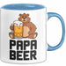 Papa Vatertag Tasse Becher Geschenk Lustige Geschenkidee Spruch Papa Bierbär Blau Trendation