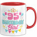 95. Geburtstag Tasse Frauen Mädchen Geschenkidee Lustig 95 Birthday Girl Lustiger Spruch Mutter Mama Oma Rot Trendation