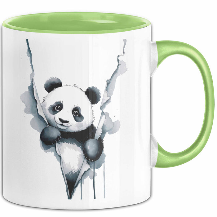 Panda Tierliebhaber Tasse Geschenk Lustige Geschenkidee Spruch Grün Trendation