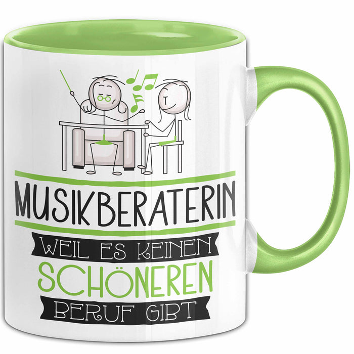 Musikberaterin Weil Es Keinen Schöneren Beruf Gibt Tasse Geschenk für Eine Musikberaterin Lustig Grün Trendation