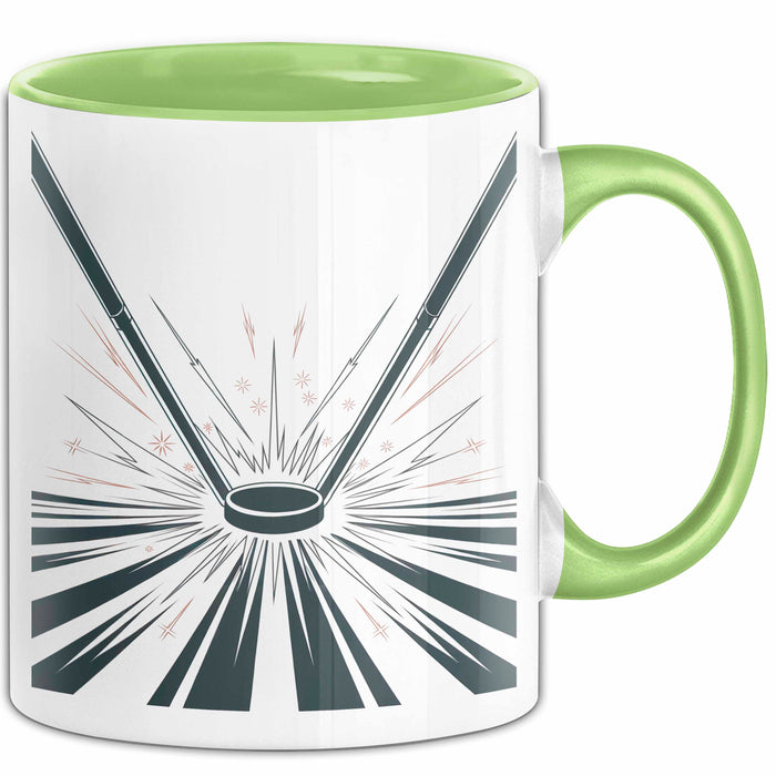Eishockey Spieler Tasse Geschenk Lustige Geschenkidee Spruch Für Eisbahn Krieger Grün Trendation