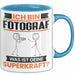 Fotograf Tasse Geschenk für Fotograf Geburtstag Lustiger Spruch Kaffee-Becher Was Ist Deine Superkraft Blau Trendation