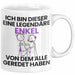 Enkel Geschenk Tasse Lustige Geschenkidee Geburtstag für Enkel Ich Bin Dieser Legendäre Enkel Von Dem Alle Geredet Haben Kaffee-Becher Weiß Trendation