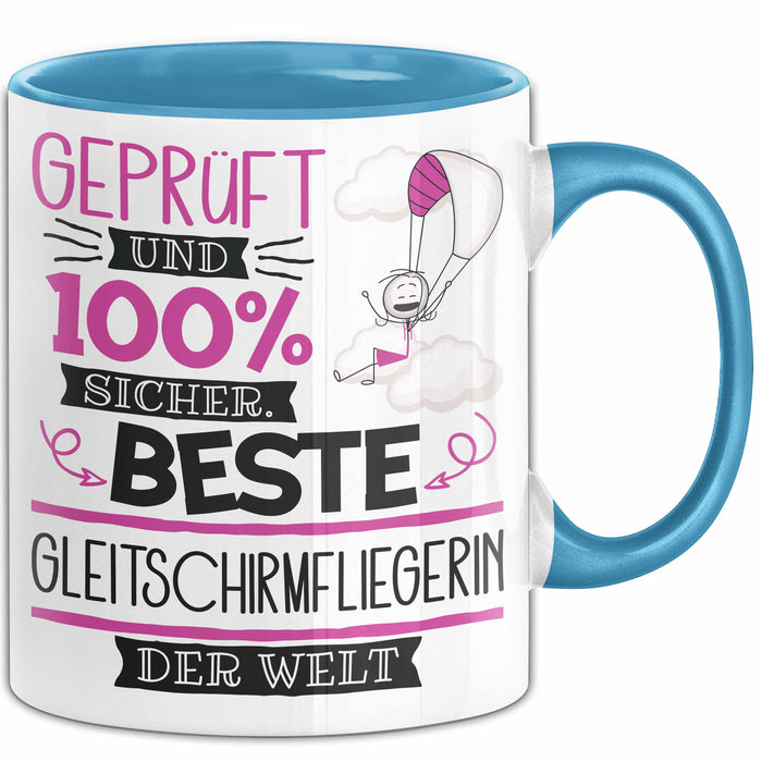 Gleitschirmfliegerin Geschenk Becher Tasse Gott Schuf Alle Menschen Gleich Nur Die Besten Durfeten Gleitschirmfliegerin Werden Geschenkidee Lustig Blau Trendation