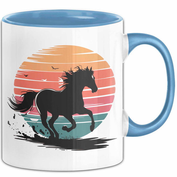 Reiter Tasse Geschenkidee Reitsport Enthusiast Geschenkidee Lustig Blau Trendation