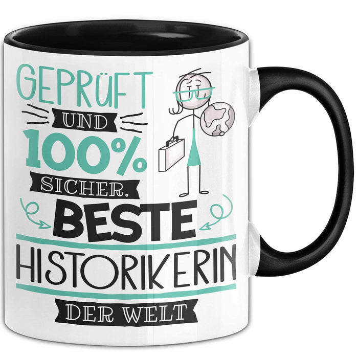 Beste Historikerin Der Welt Tasse Geschenk für Eine Historikerin Geprüft Und Sicher Geschenkidee Geburtstag Weihnachten Trendation