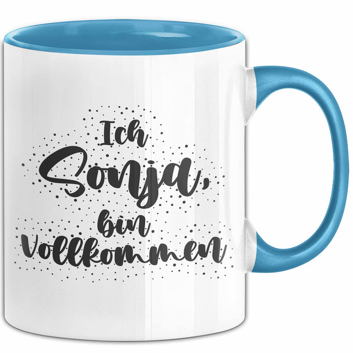Sonja Tasse Ich Sonja, Bin Vollkommen Geschenk Blau Trendation