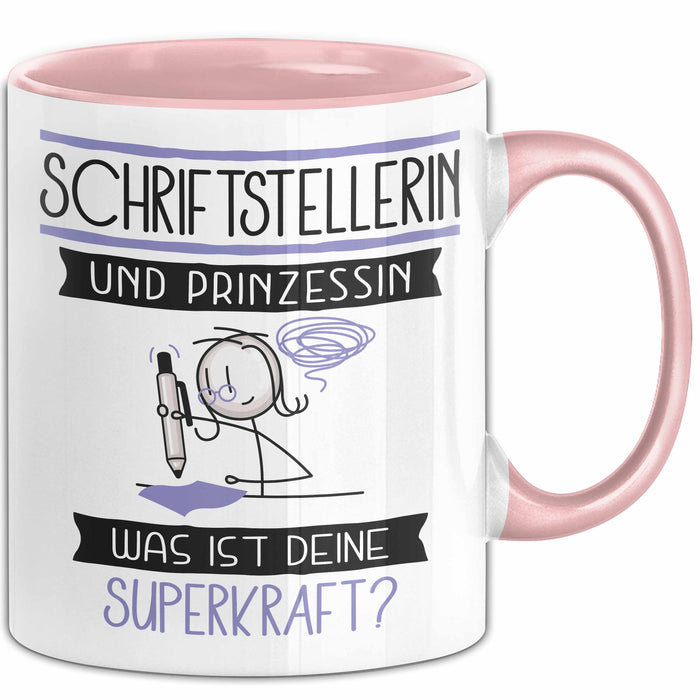 Schriftstellerin Und Prinzessin Tasse Geschenk Für Eine Schriftstellerin Geburtstag Was Ist Deine Superkraft Rosa Trendation