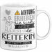 Reiterin Tasse Geschenk Lustiger Spruch Bitte Erheben Sie Sich Seine Majestät Die Reiterin Betritt Den Raum Weiß Trendation