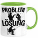 Angler Tasse Geschenk für Fischer Angler Männer Geschenkidee Problem und Lösung Angeln Spruch Grün Trendation