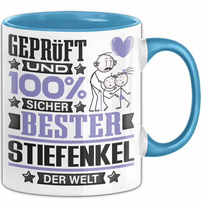 Stiefenkel Geschenk Lustiger Spruch für Stiefenkel Geschenkidee Bester Stiefenkel Der Welt Blau Trendation