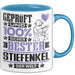 Stiefenkel Geschenk Lustiger Spruch für Stiefenkel Geschenkidee Bester Stiefenkel Der Welt Blau Trendation