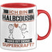 Halbcousin Tasse Geschenk für Halbcousin Geburtstag Lustiger Spruch Kaffee-Becher Was Ist Deine Superkraft Rot Trendation