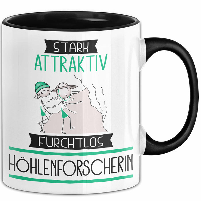 Höhlenforscherin Tasse Geschenk Becher Stark Attraktiv Furchtlos Höhlenforscherin Lustige Geschenkidee Trendation