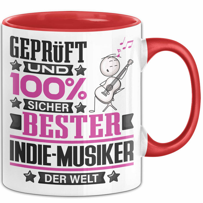 Indie-Musiker Geschenk Lustiger Spruch für Indie-Musiker Geschenkidee Bester Indie-Musiker Der Welt Rot Trendation
