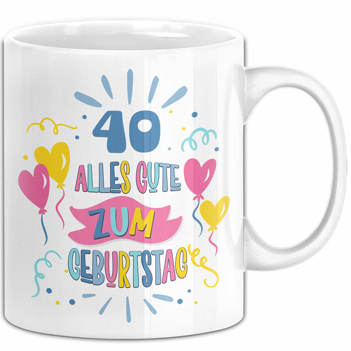 40. Geburtstag Tasse Geschenk Männer Frauen Lustig Alles Gute Zum Geburtstag 40er Geburtstags Grüße Geschenkidee Weiß Trendation
