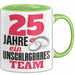 25 Jahre Tasse Geschenk Hochzeitstag Unschlagbares Team Spruch Grün Trendation