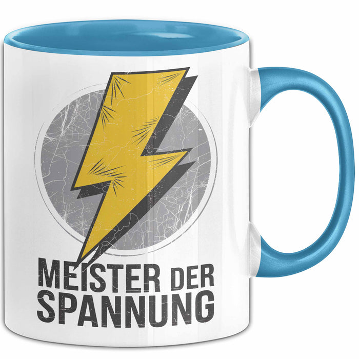 Elektriker Tasse Geschenk Meister der Spannung Geschenk Blau Trendation