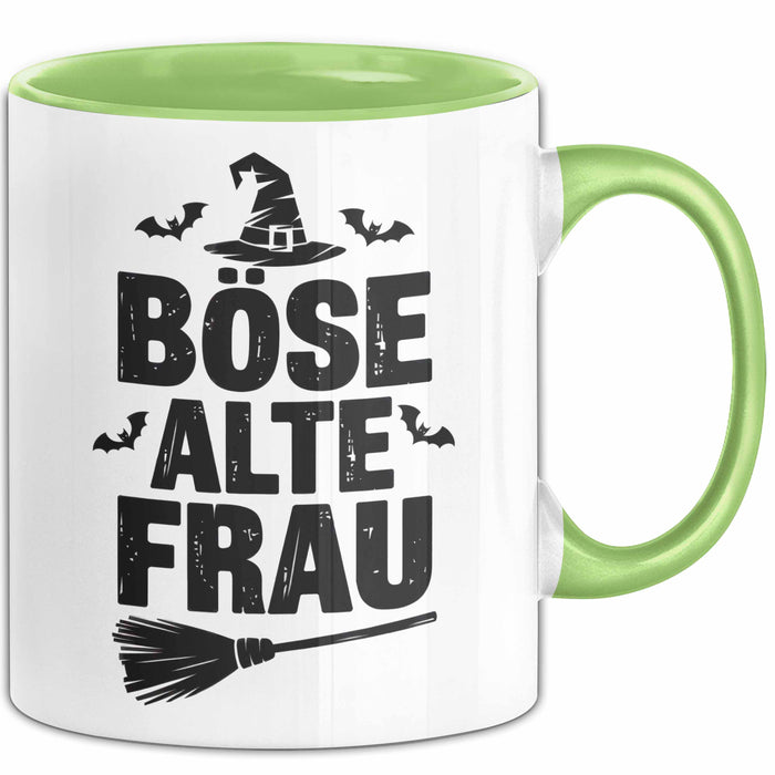 Oma Großmutter Sarkasmus Tasse Becher Geschenk Lustige Geschenkidee Spruch Böse Alte Frau Grün Trendation