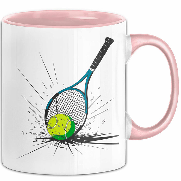 Tennis Spieler Tasse Geschenkidee für Tennisliebhaber Rosa Trendation