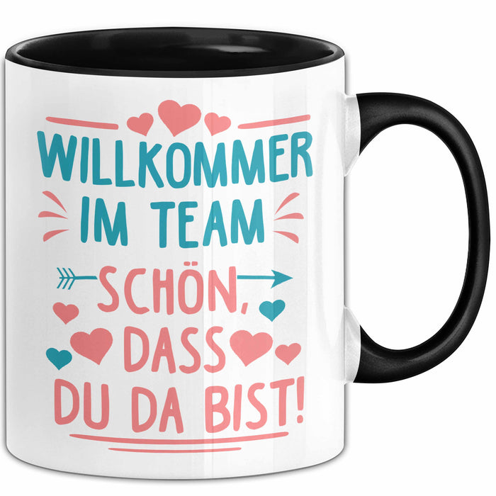 Office Arbeitskollege Tasse Geschenk Lustige Geschenkidee Spruch Willkommen Im Team Schön Dass Du Da Bist Trendation