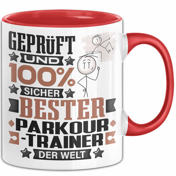 Parkour-Trainer Geschenk Lustiger Spruch für Parkour-Trainer Geschenkidee Bester Parkour-Trainer Der Welt Rot Trendation