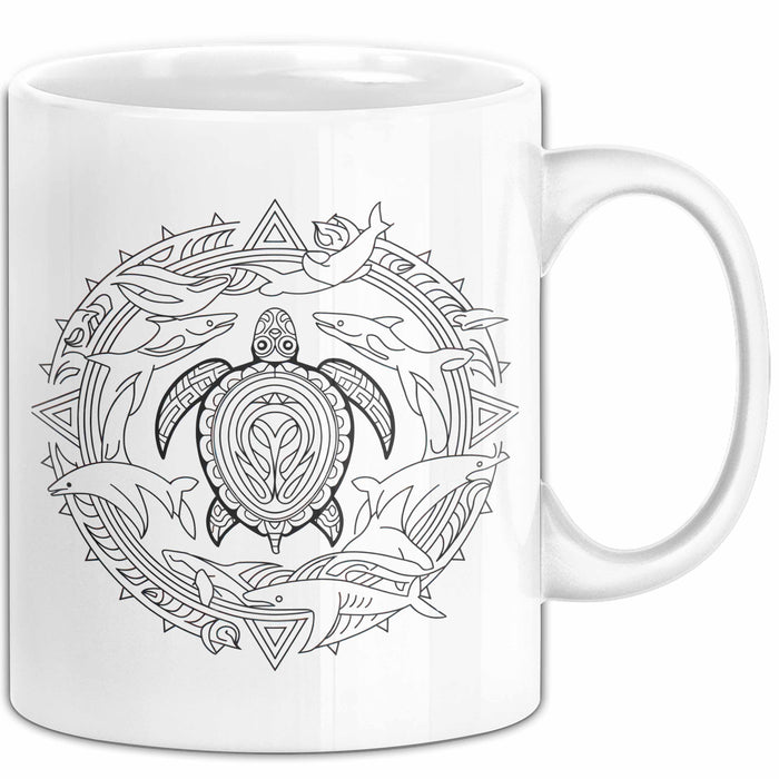 Delfin Tierliebhaber Tasse Geschenk Lustige Geschenkidee Spruch Schildkröte Orca Delfin Weiß Trendation